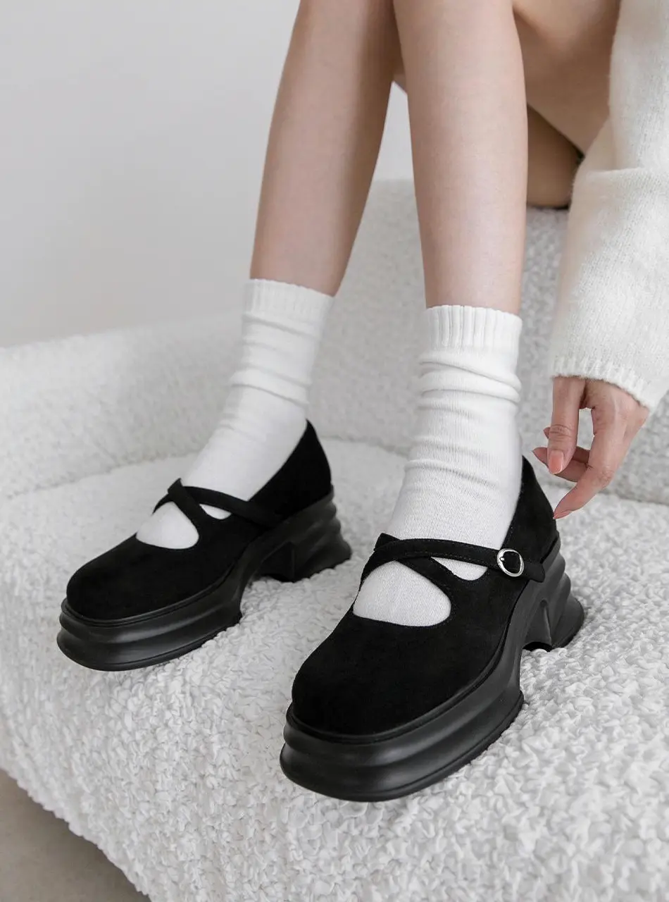Double Lightweight Sole Maple Platform 7cm Mary Jane Shoes