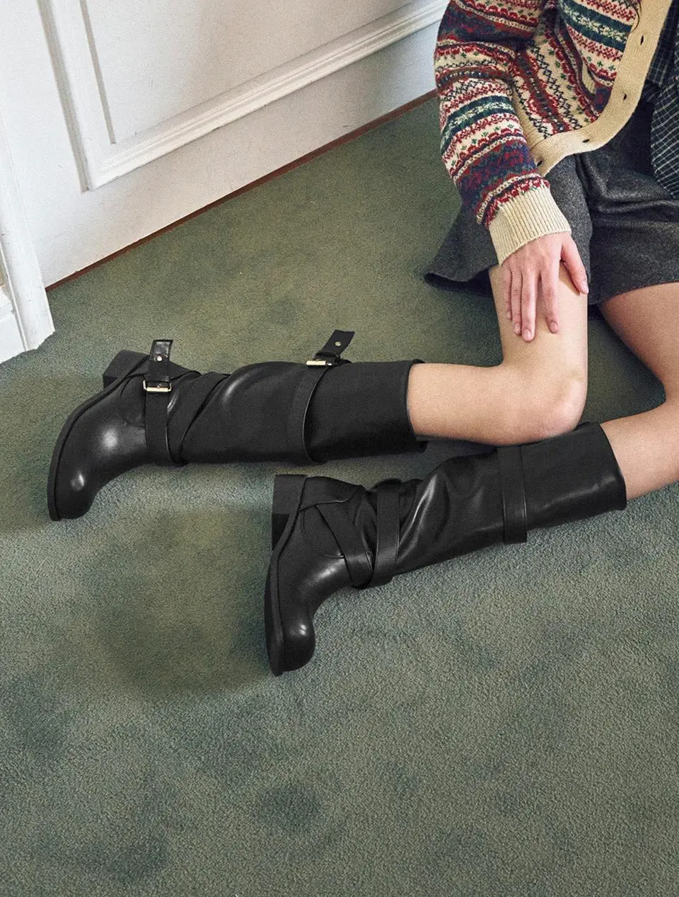 Soft Slouch Belt Boots [2 Colors] (ljh7130)