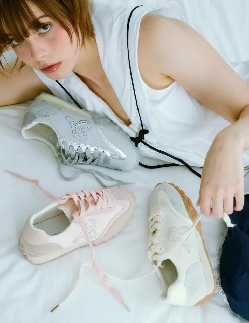 Cob Racer Genuine Cowhide Leather 3cm Sneakers (VS7073) [Silver]