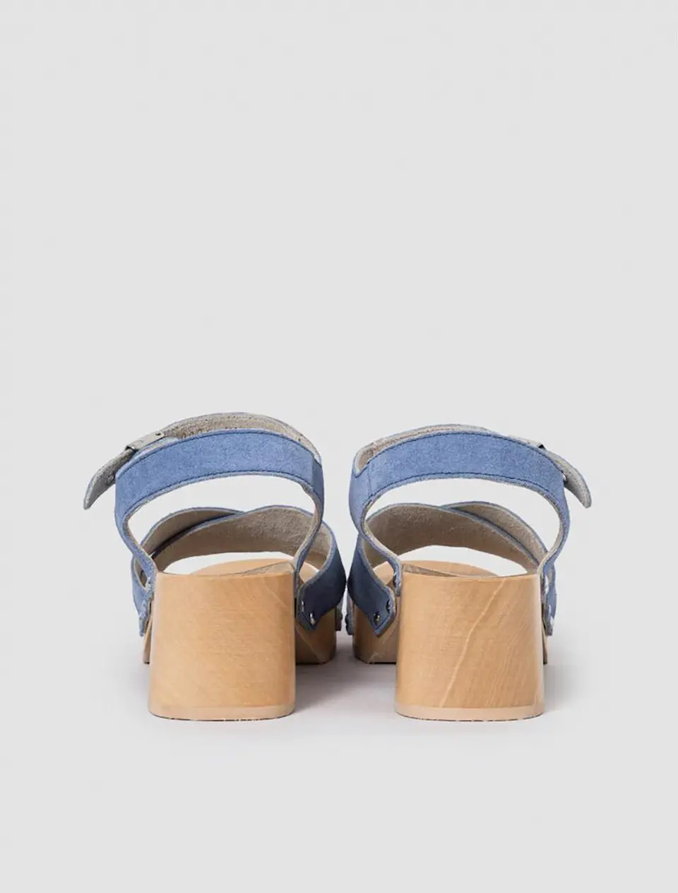 SCHOLL Wood Sole One Strap High Heel Sandals [Royal Blue] (HH44K2W13N)