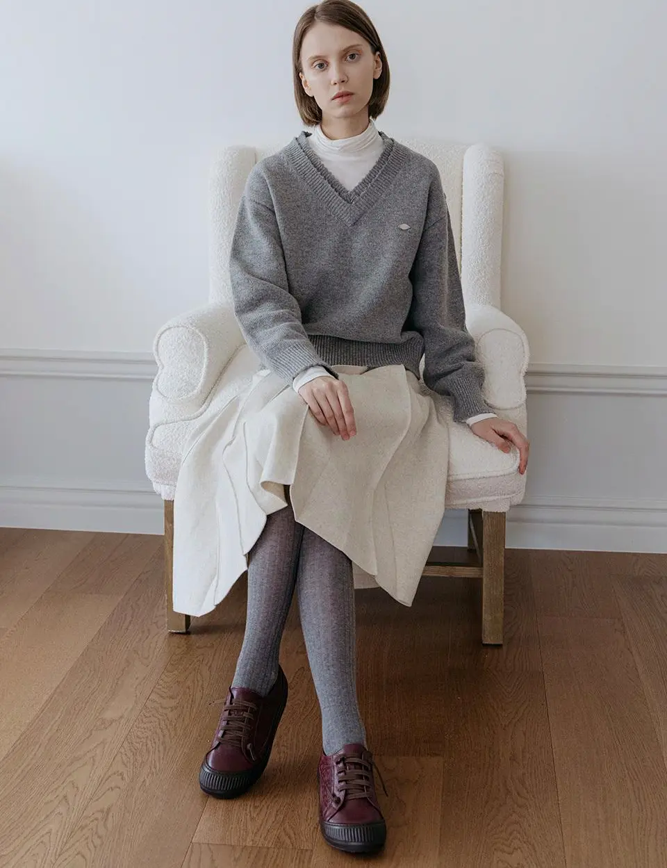 Natural Leather Sneakers [RED] (GIS-46277)