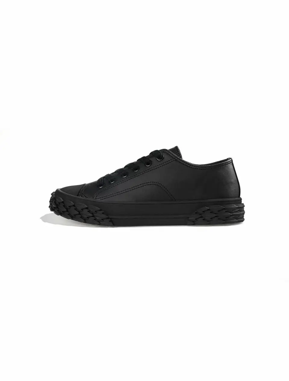 MAKO LEATHER SNEAKERS [BLACK]