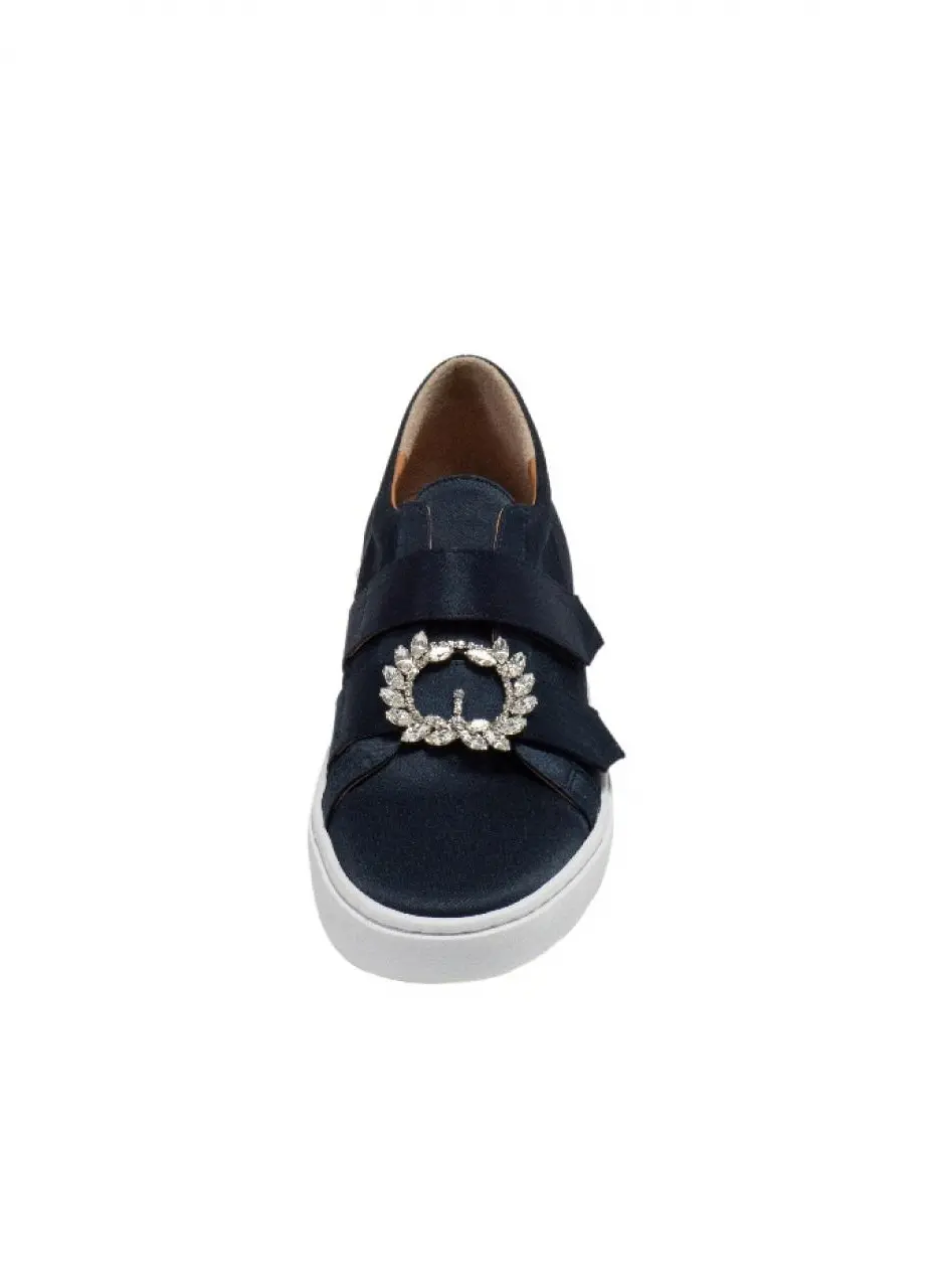 SILVO satin SNEAKERS [navy]
