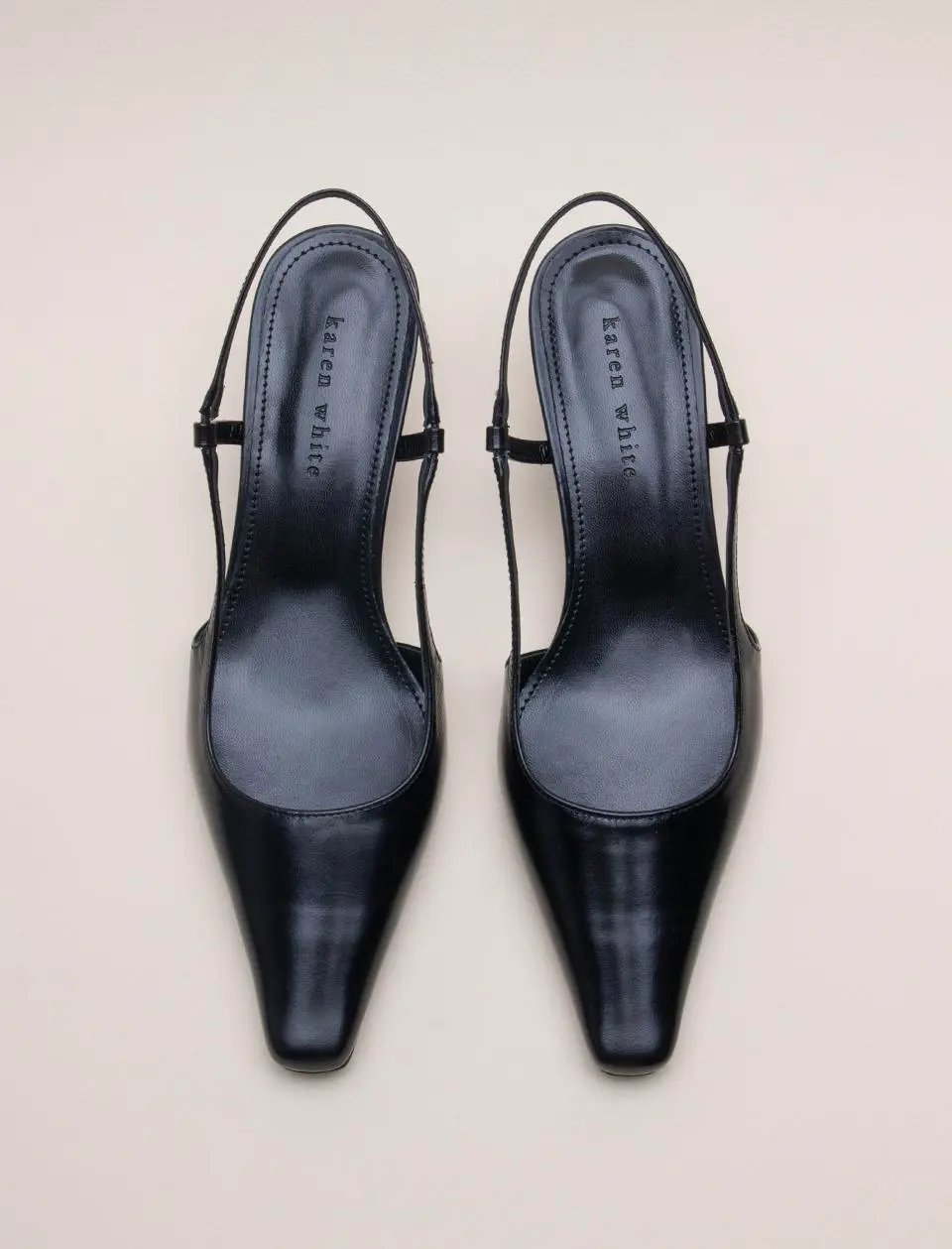 Square Toe Leather Slingback Shoes (kw2817)