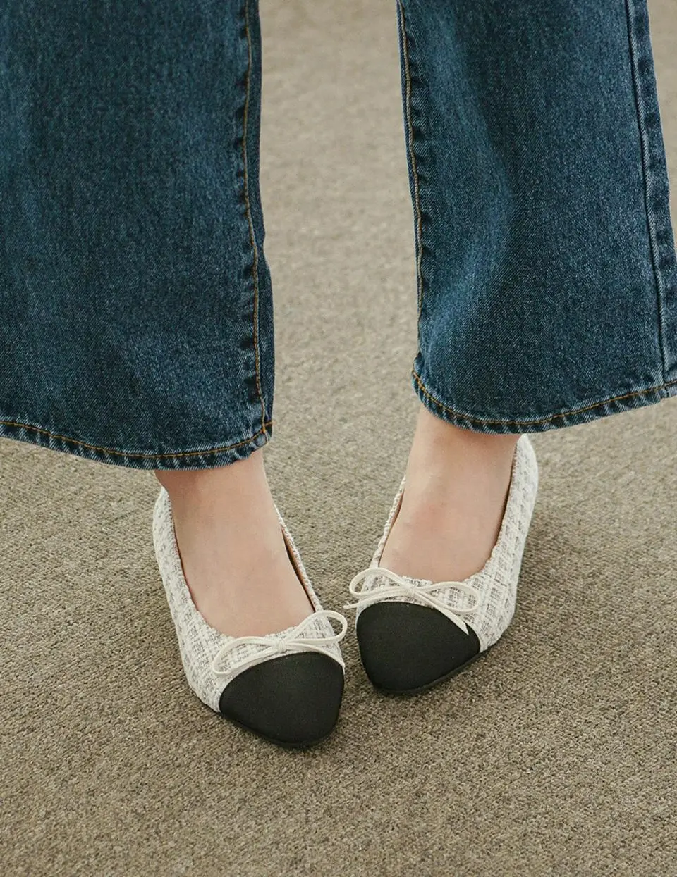 Roelly Ribbon Tweed 2cm Flat Shoes