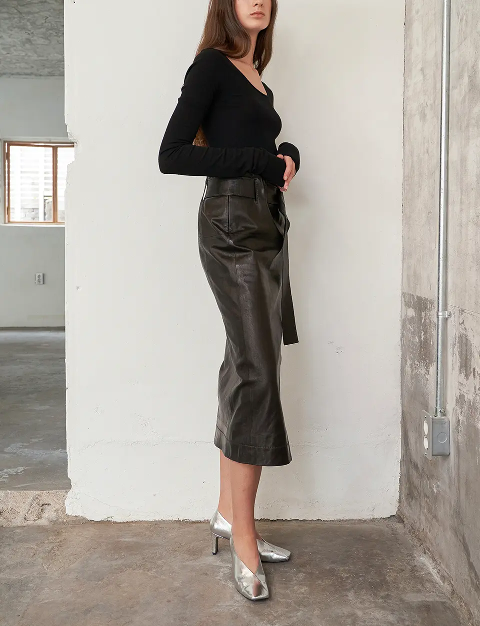 Sasha Leather Pumps_Silver