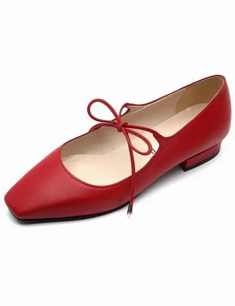 Girlish Ribbon Flat Shoes