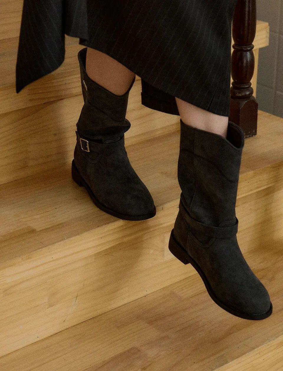 omn Belt MID-CALF BOOTS [2colors]