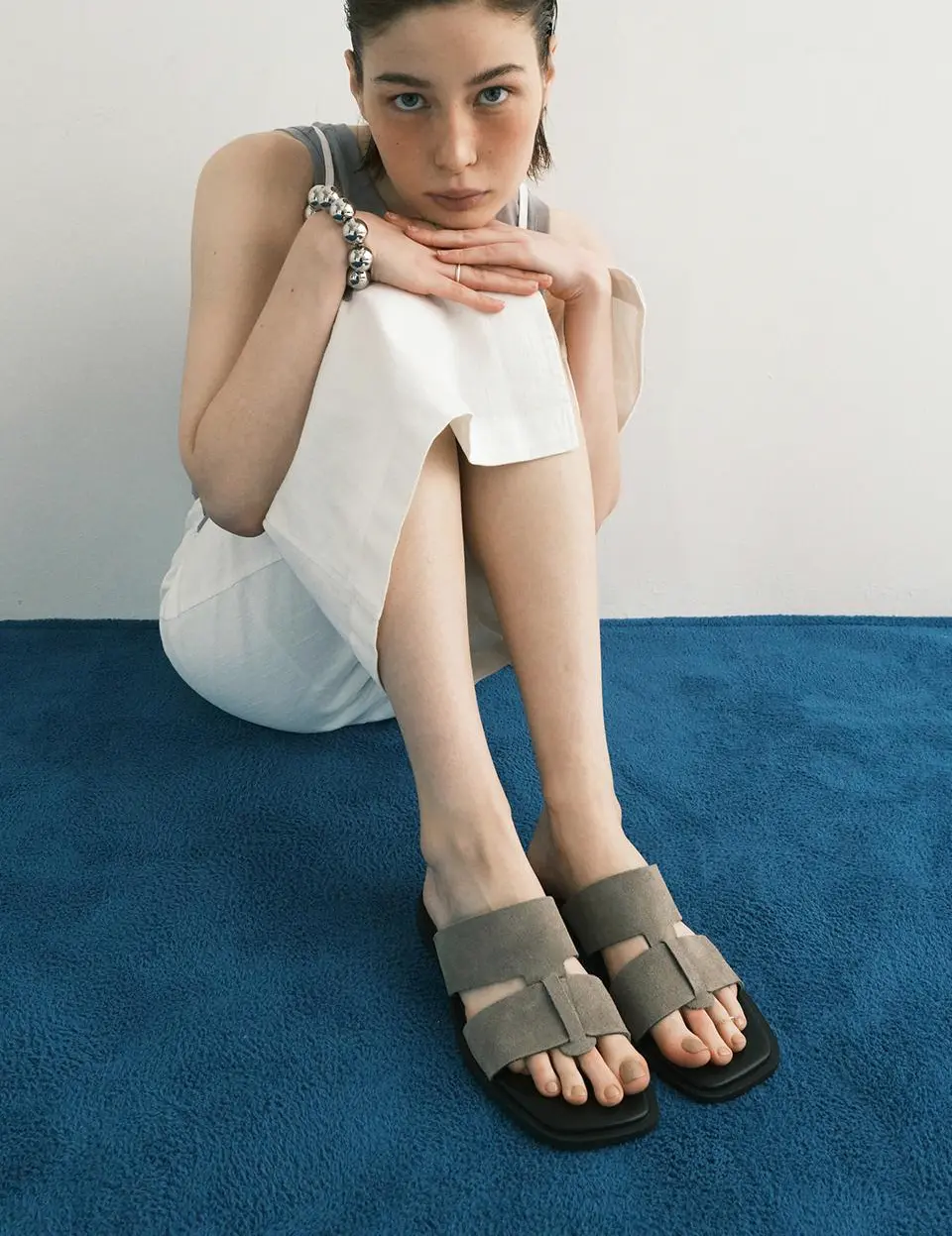 Ruth Ruth Soft Leather Square Slide - 4colors