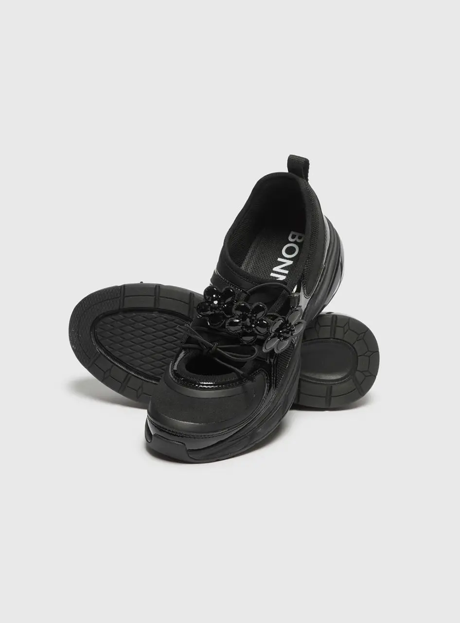 Flower Mesh Sneakers (Black)_DG4DS26015BLK