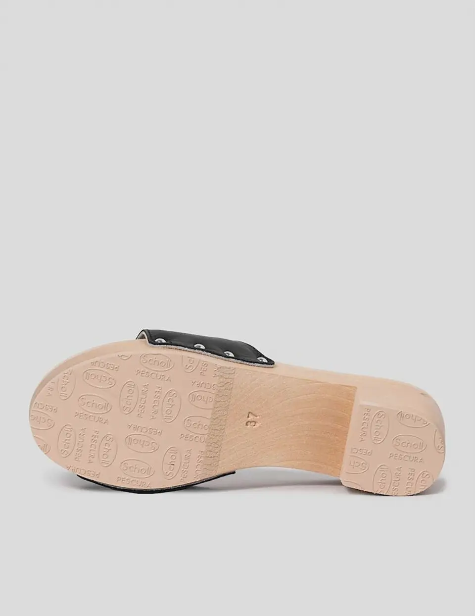 SCHOLL Wood Sole One Strap High Heel Sandals [Black] (HH44K2W115)