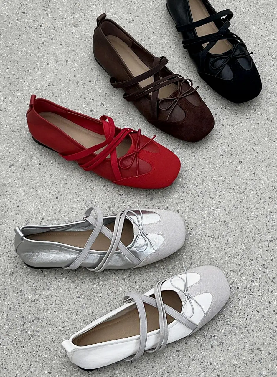 Multi Strap Crossover Mary Jane Flat 1.5cm Shoes (VA9005)