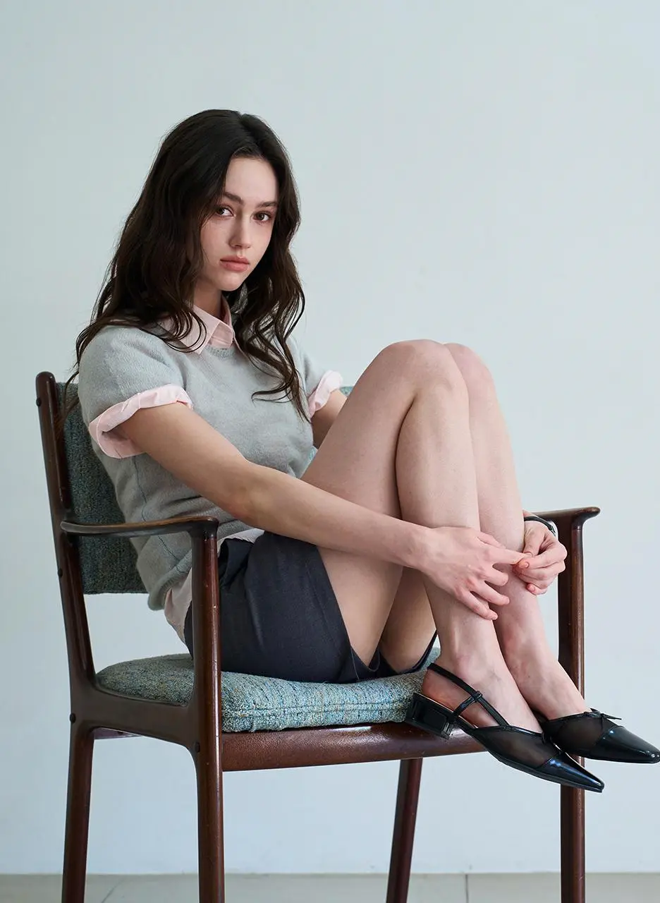 Odette Mesh Ribbon Slingback 1.5cm (CW0108GBK)