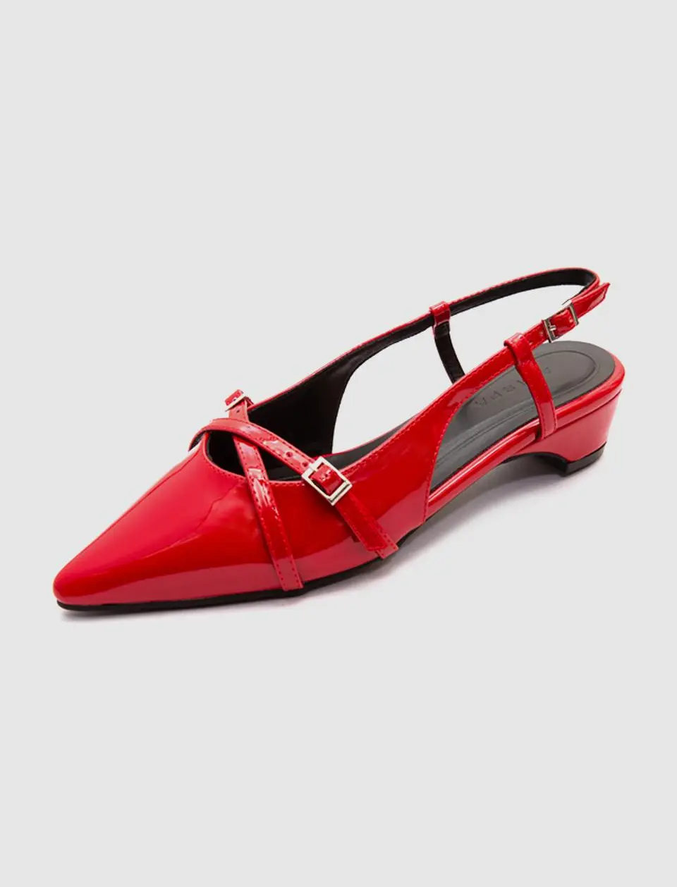 Esca Patent Leather Stiletto Two-Buckle Pump Heels 3.5cm (H416)