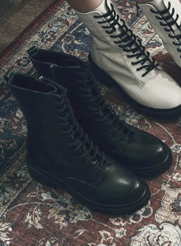 Lace Up Long Walker Boots Tania