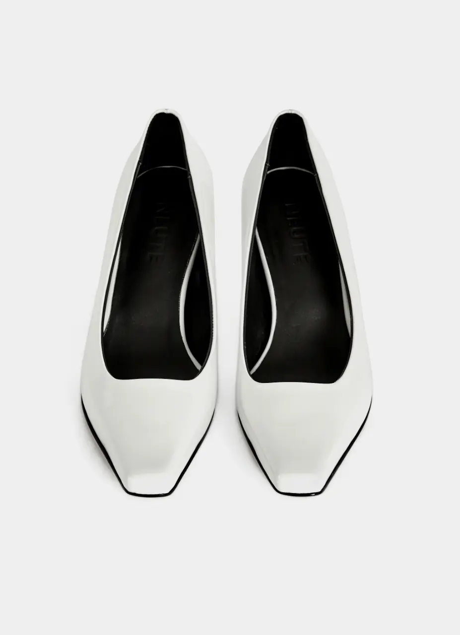 Giuliano Square Toe Pumps_White