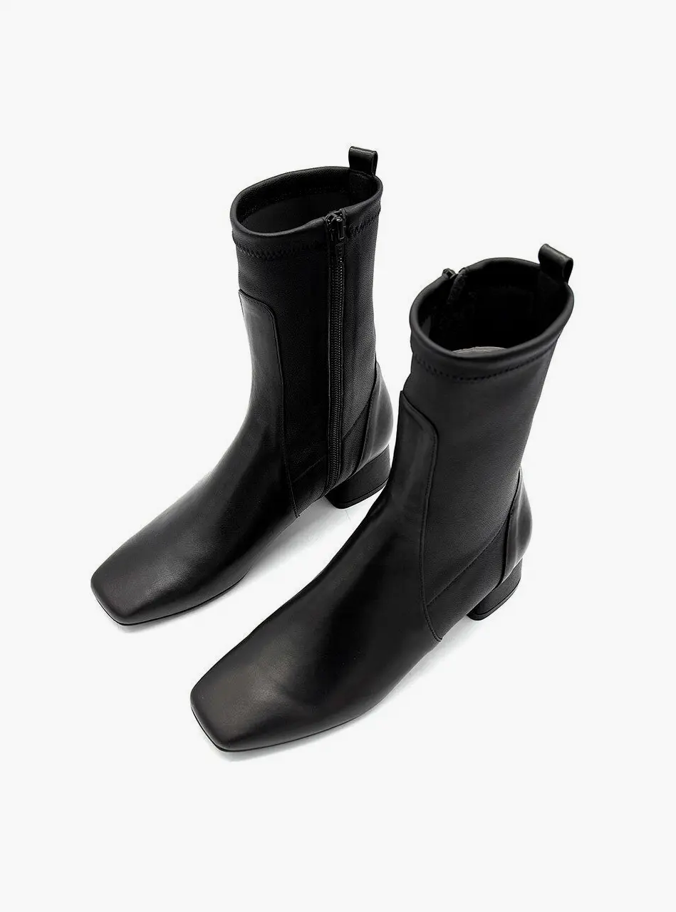 Two Parts Ankle Boots - Black