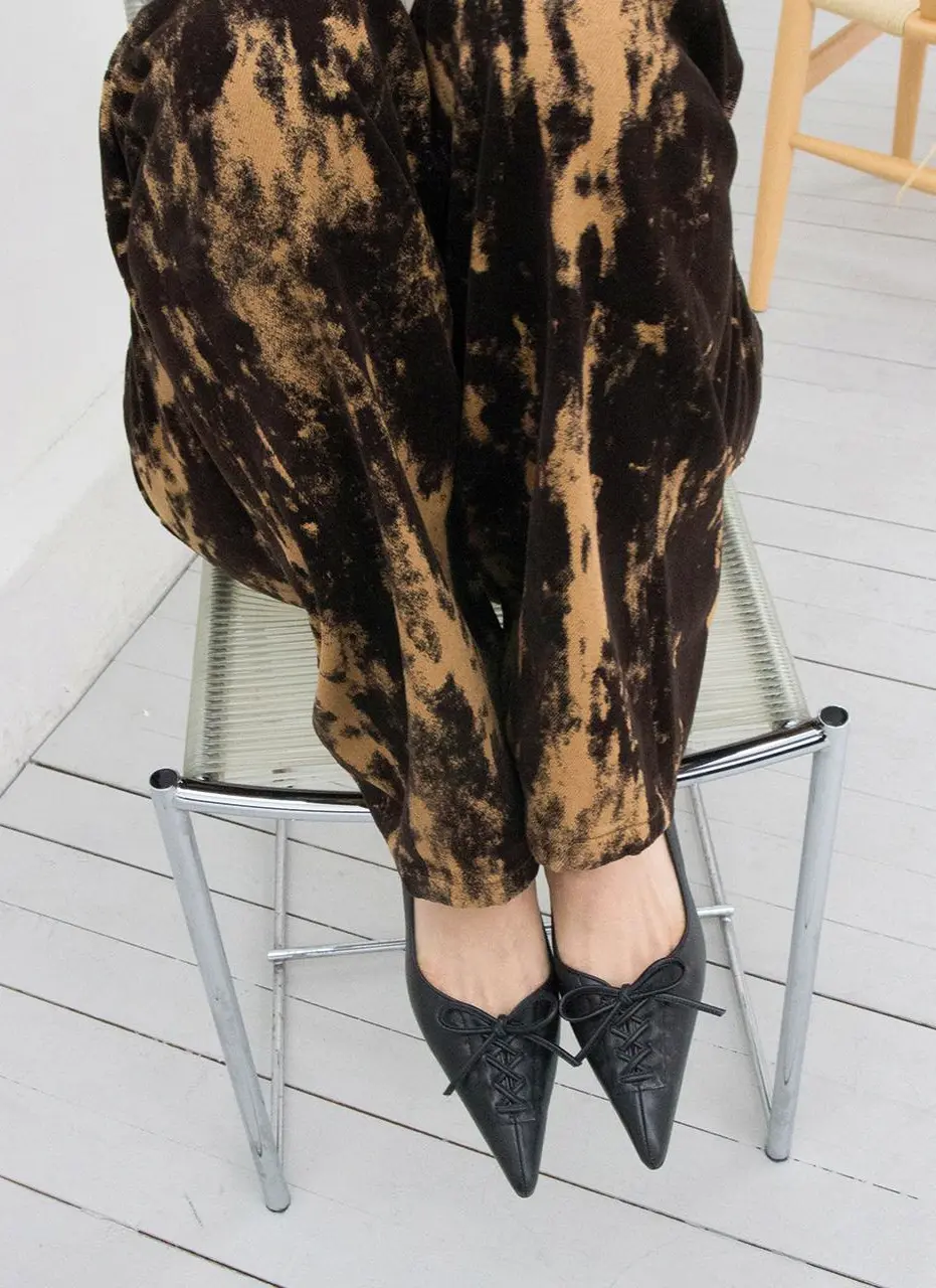 Leather Ribbon Vintage Pumps [Beige] (KW2815)