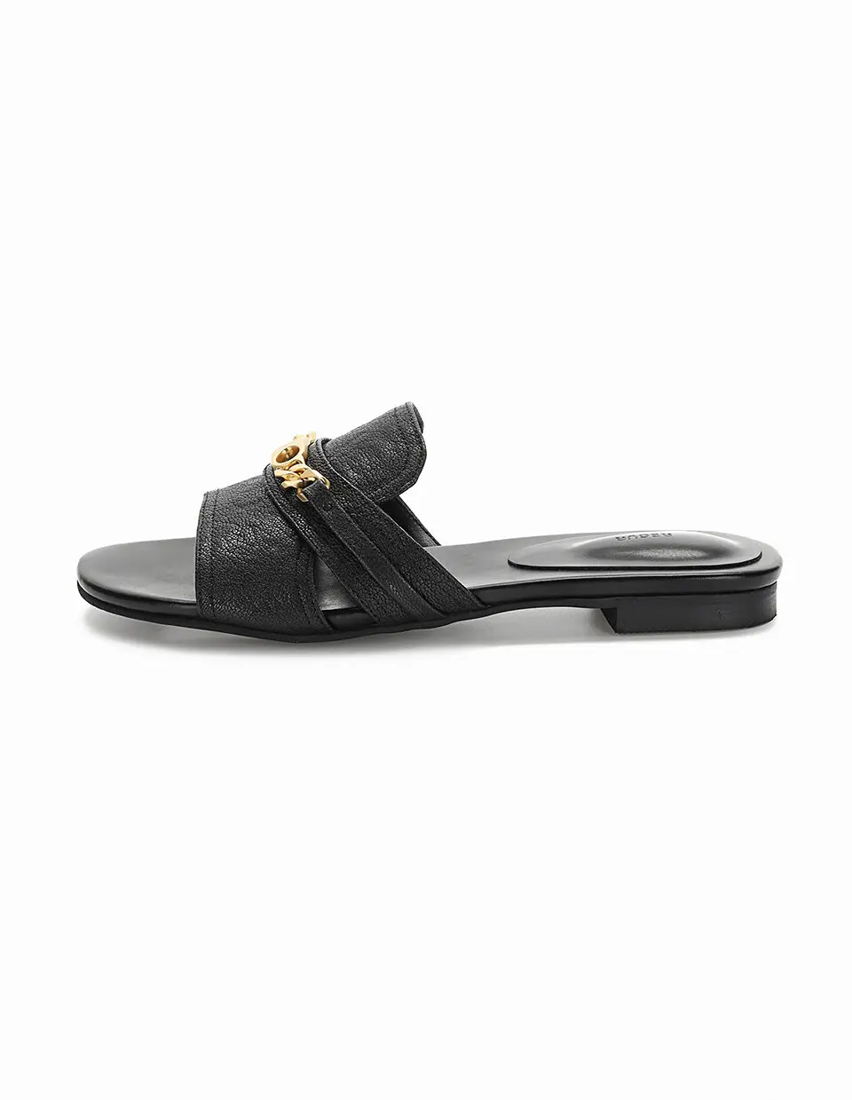 Anello Signature Chain Comfy Slippers - Black