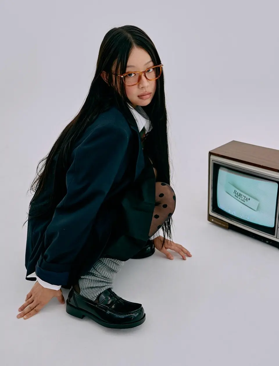 Square Toe EEE Width Penny Loafer [Black] (4900)