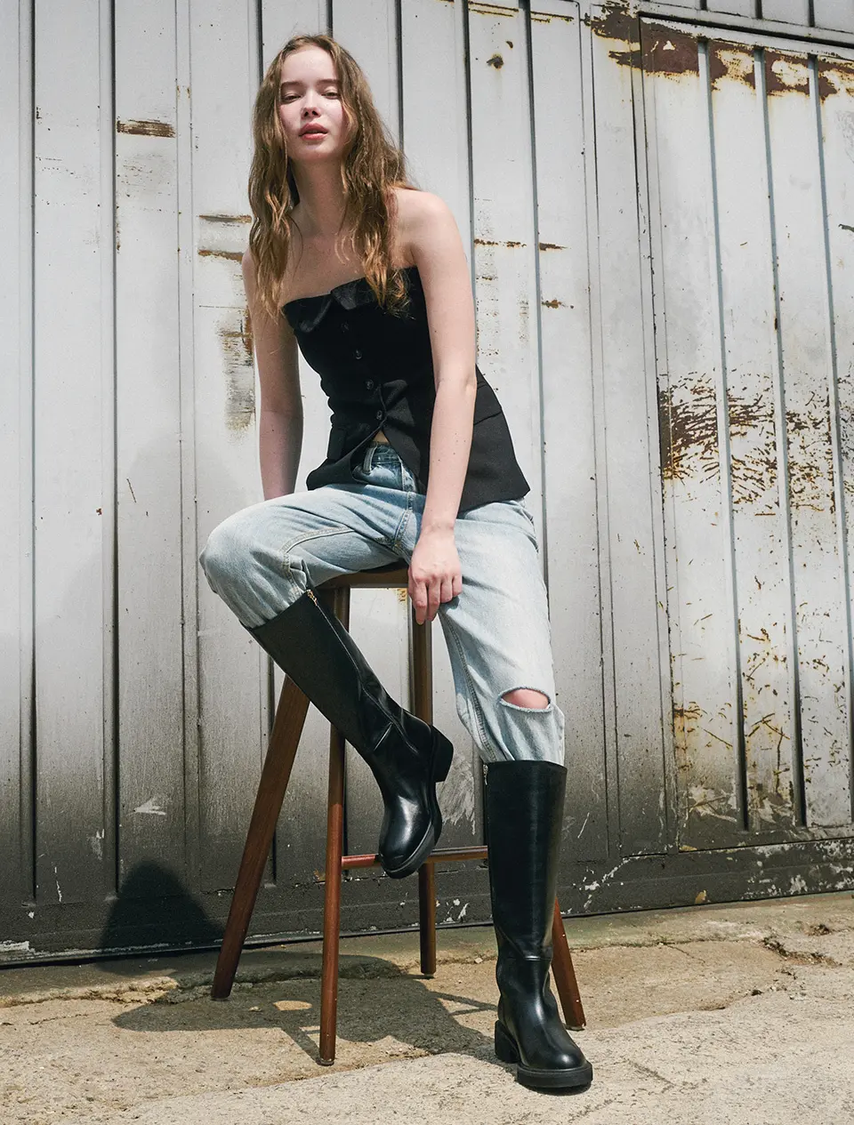 Floody Round Long Boots 4cm (2 Colors)