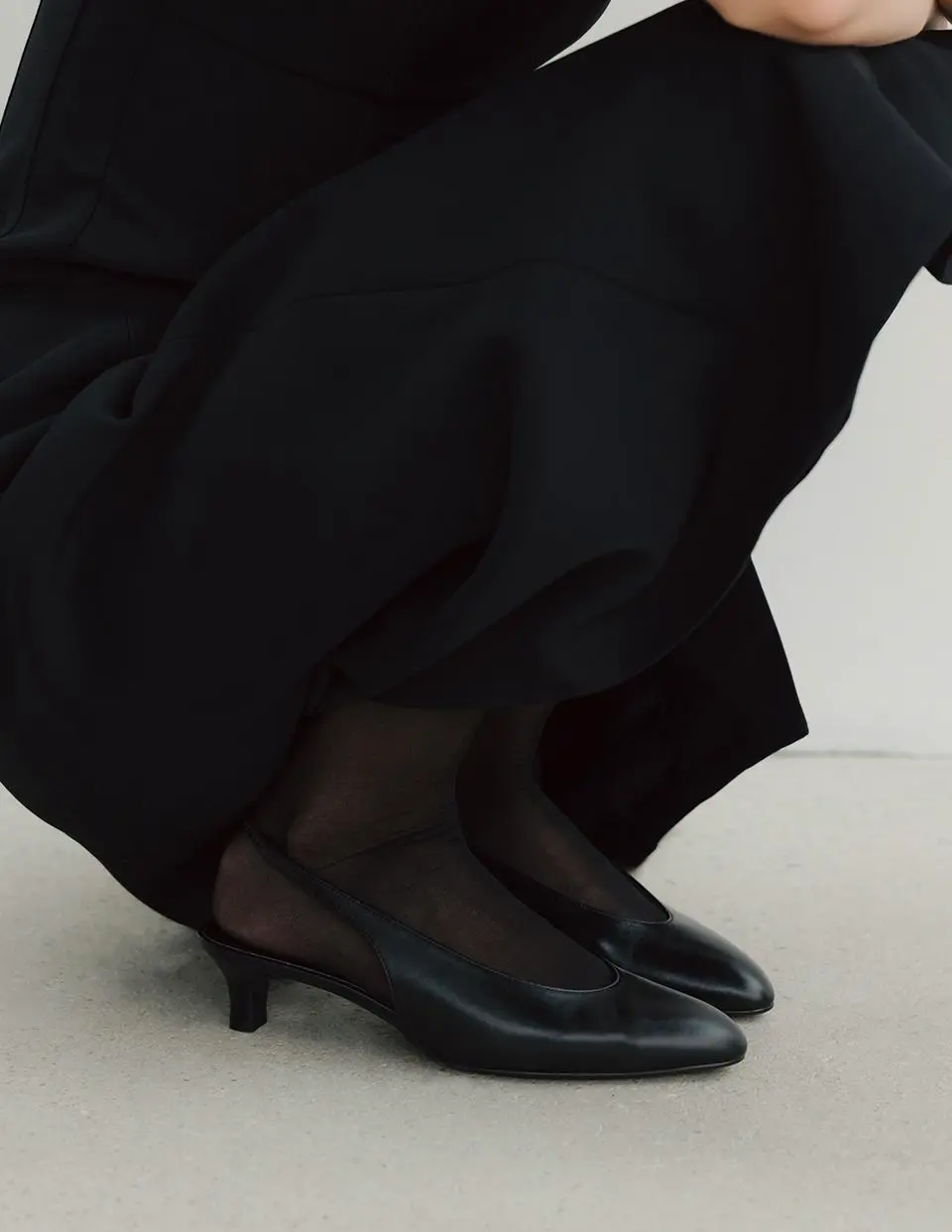 Leather Slingback Shoes (333)