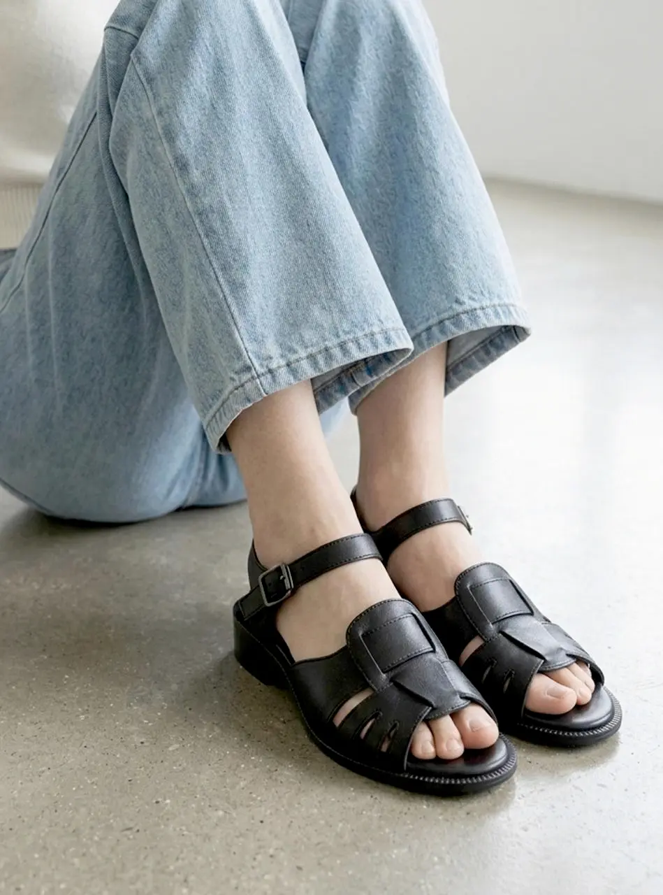 Ardo Open-Toe Cut-Out Slingback 3cm Sandals (LC586)