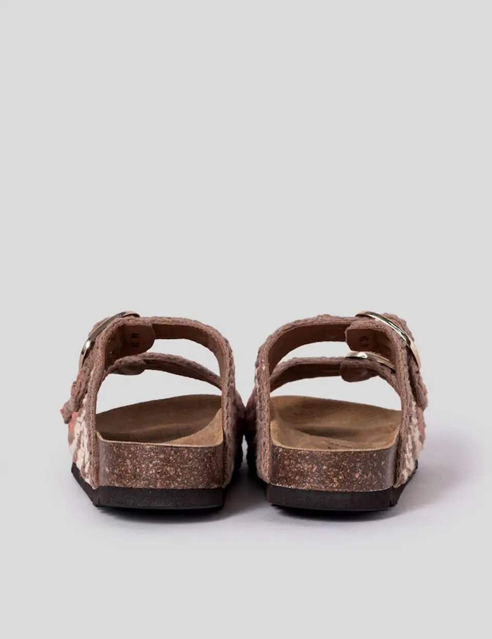 SCHOLL Cork Two-Strap Crochet Sandals [Yellowish Brown] (HH54K2C19B)