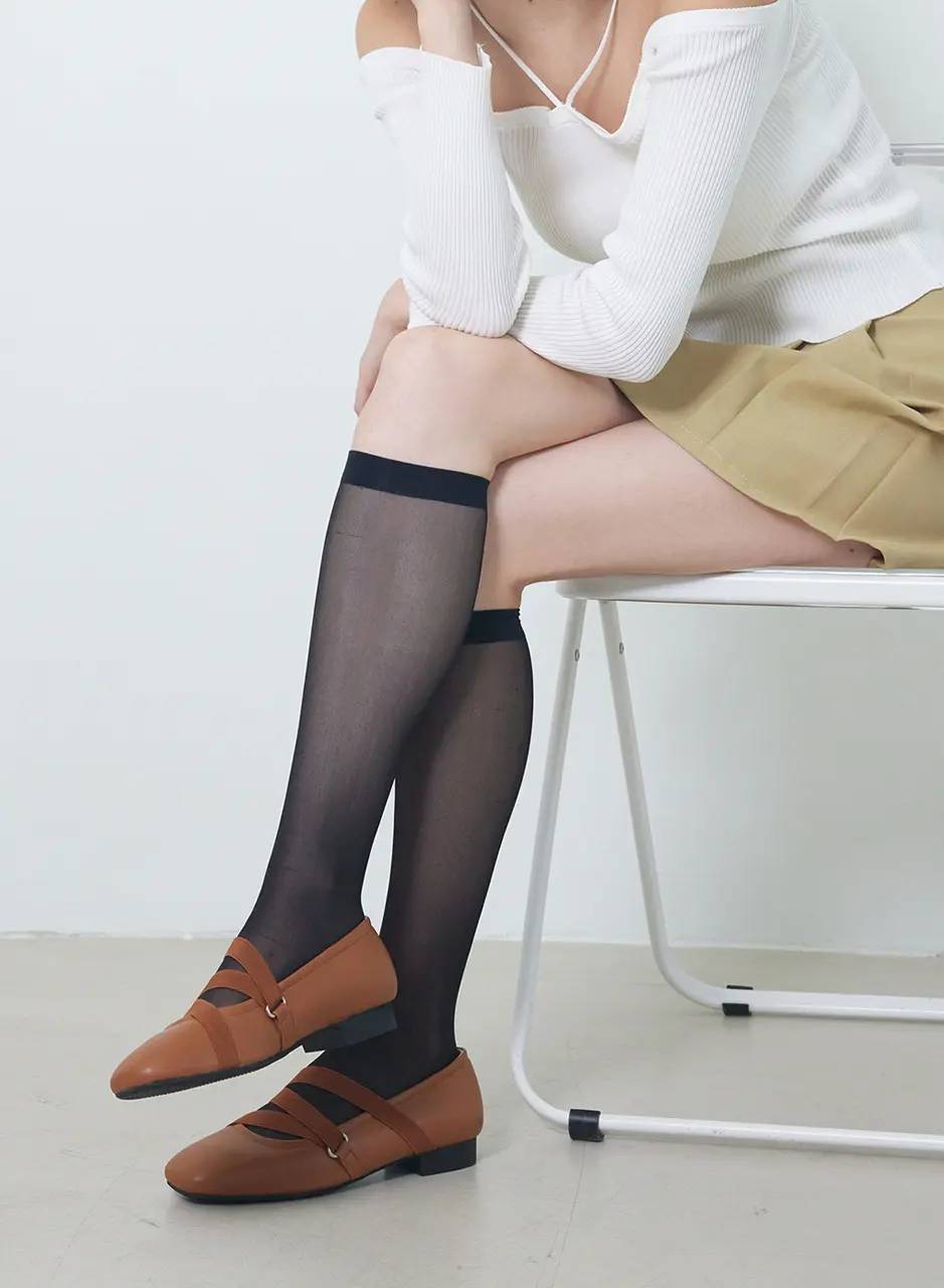 Up Banding Wrap Design Flat Shoes_2 Colors