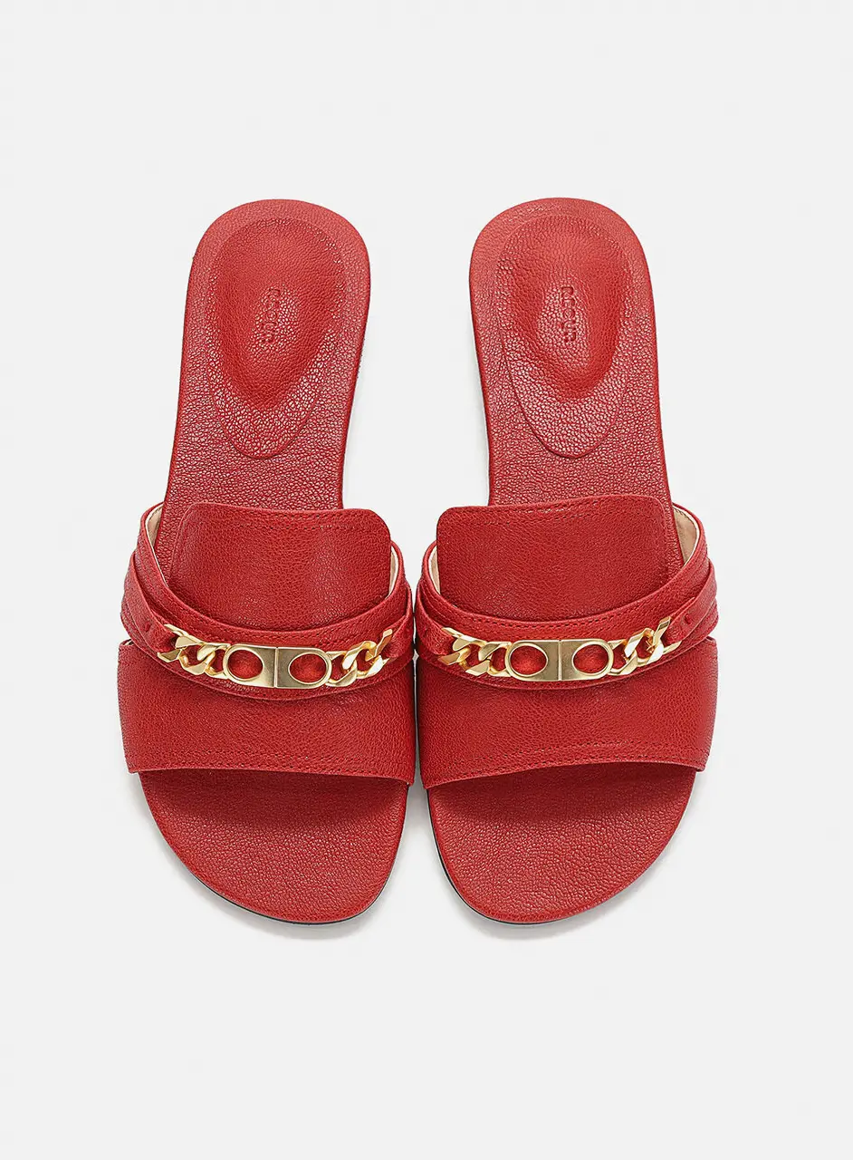 Anello Signature Chain Comfy Slippers - Wine