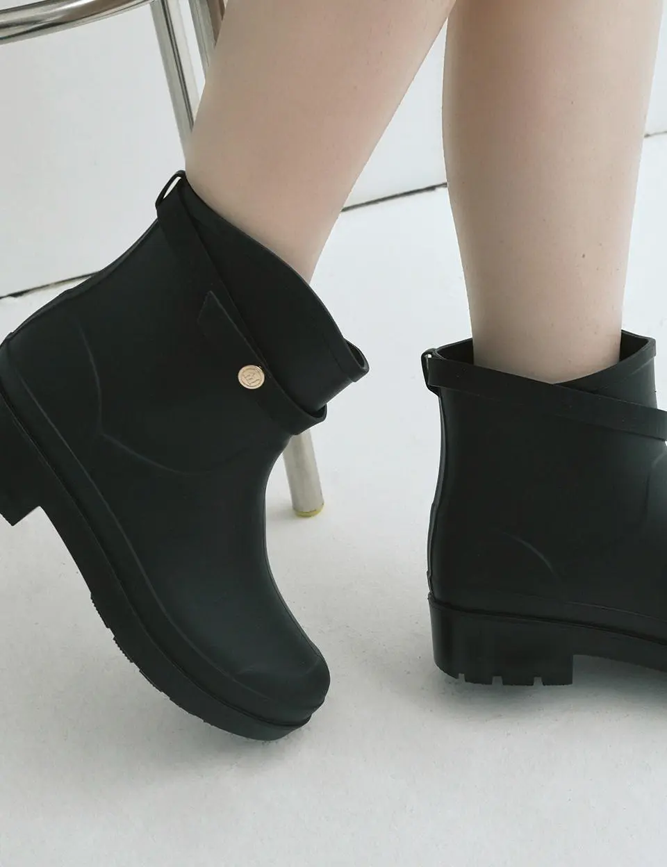 Buckle Strap Short Rain Boots (MDAC056)