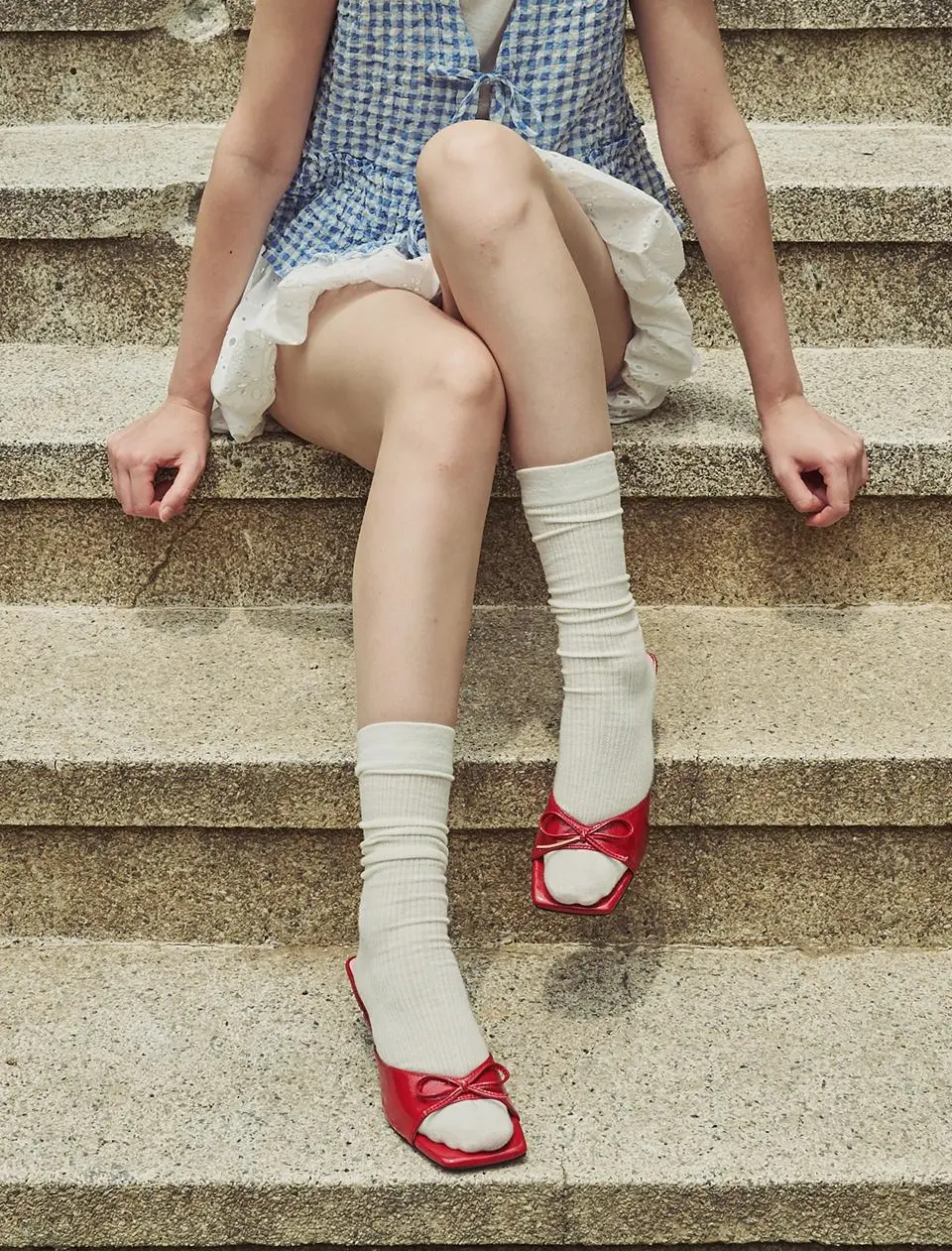 Ribbon Kitten Heel Mule (EBAL147350)