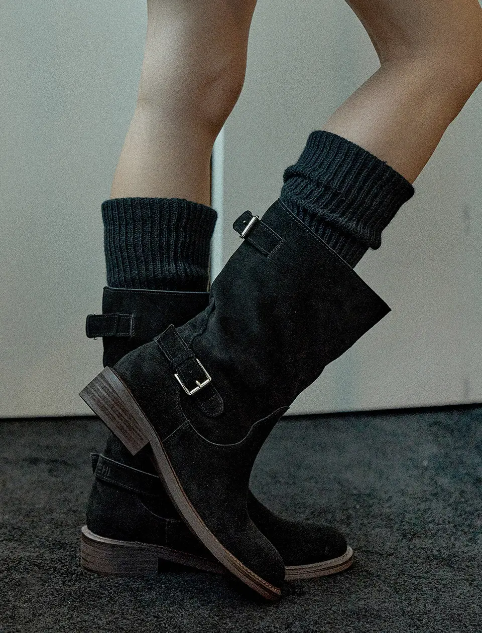 Nana Suede Two Belt Boots_B1342(3Colors)