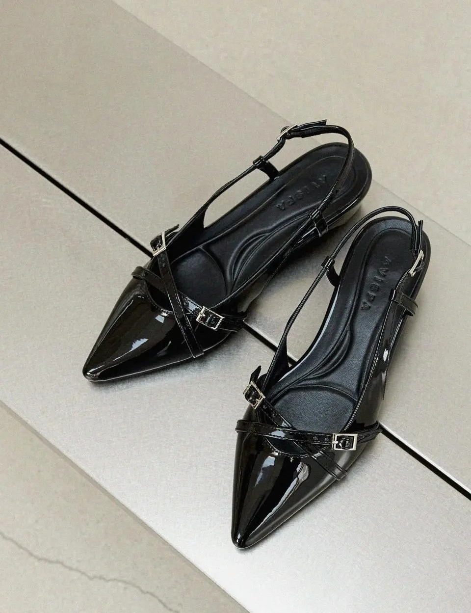 Esca Patent Leather Stiletto Two-Buckle Pump Heels 3.5cm (H416)