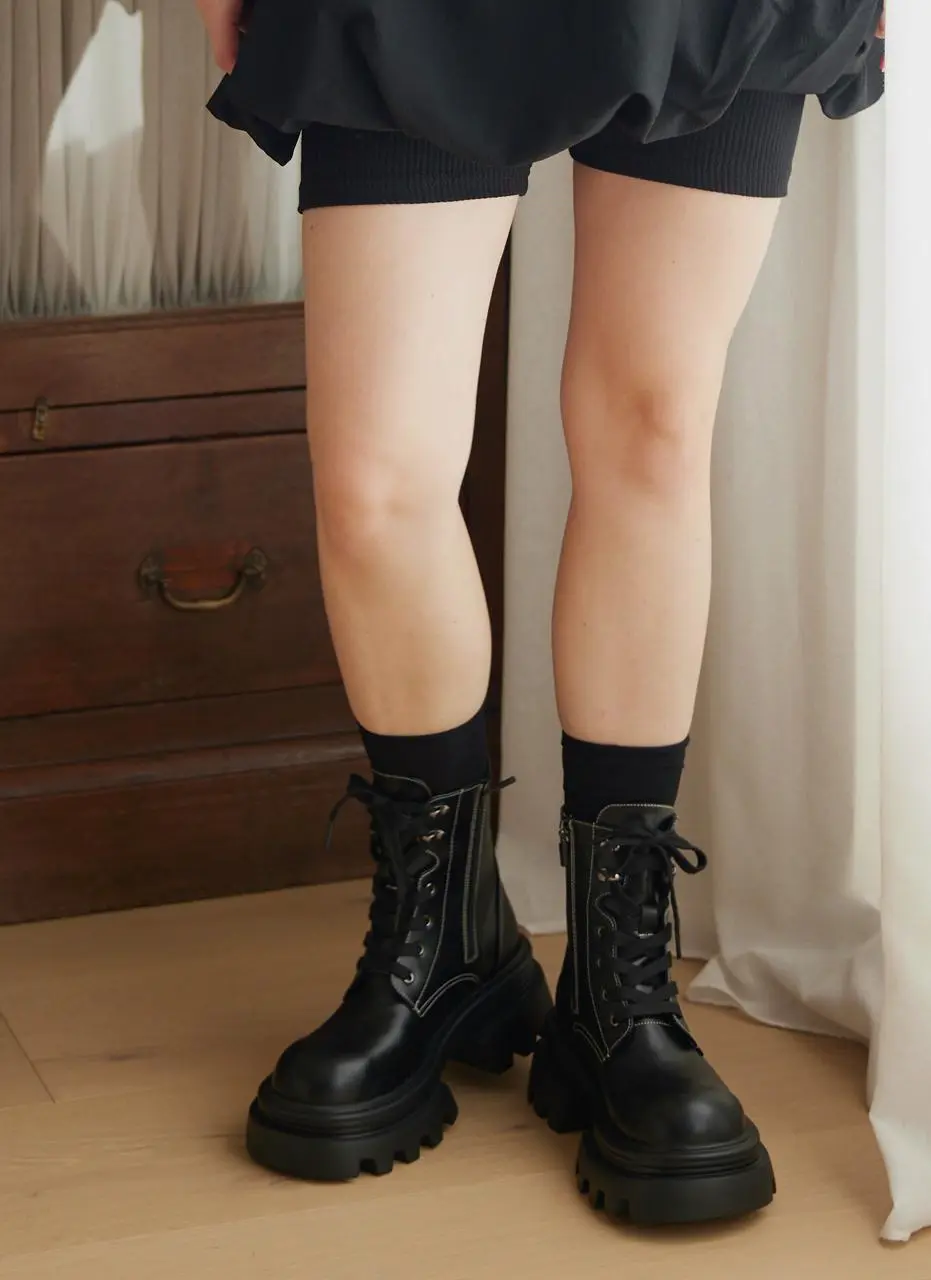 Track Stitch Worker Boots [BLACK]