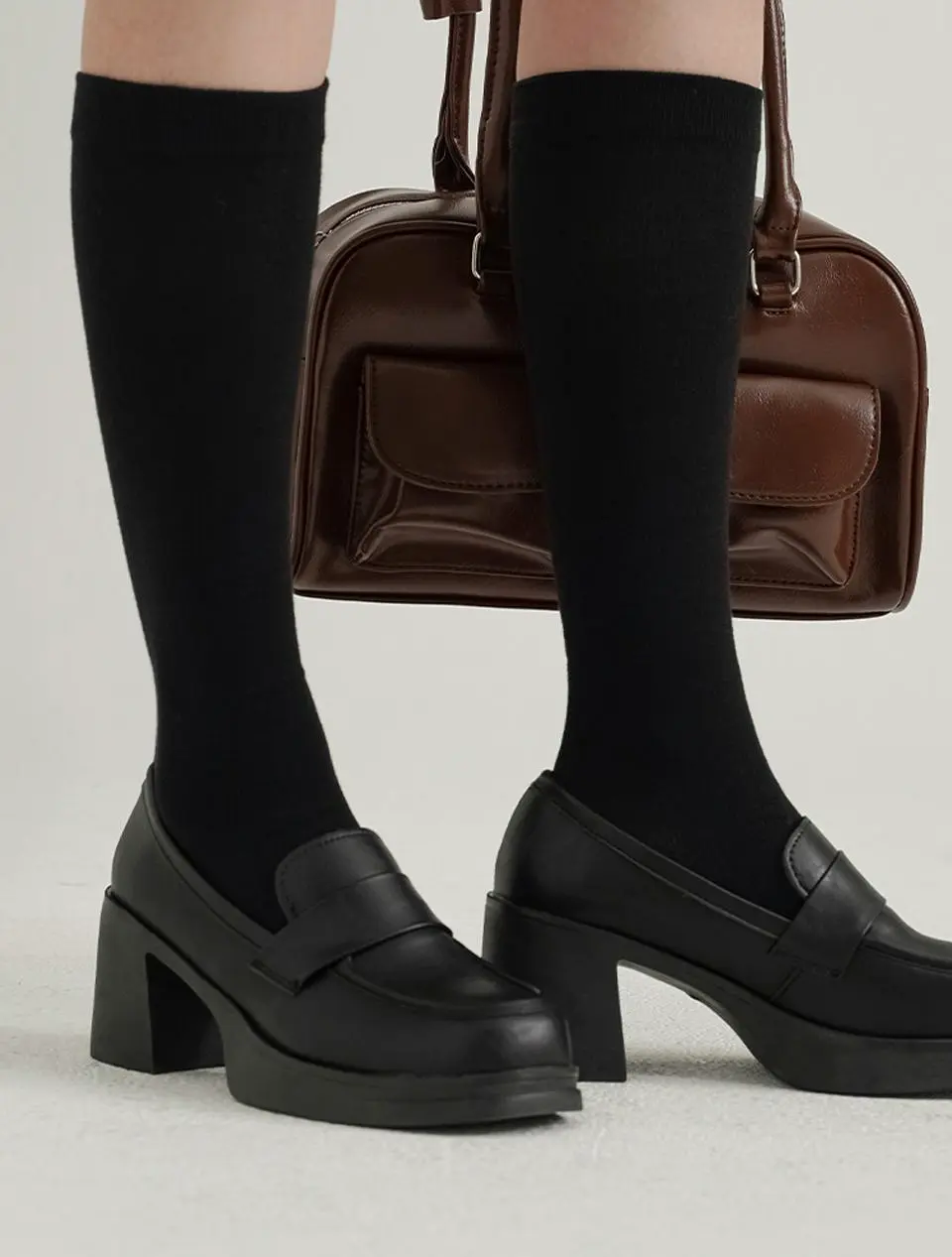 Leather Seti Platform Heel 7CM Loafer