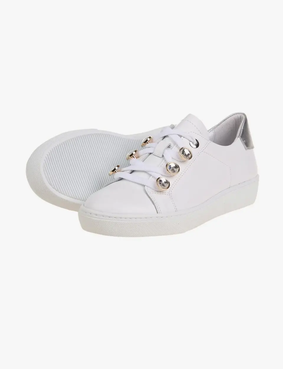 Lace-up Jewel Sneakers [Silver] (DMP1900KWH/SV)