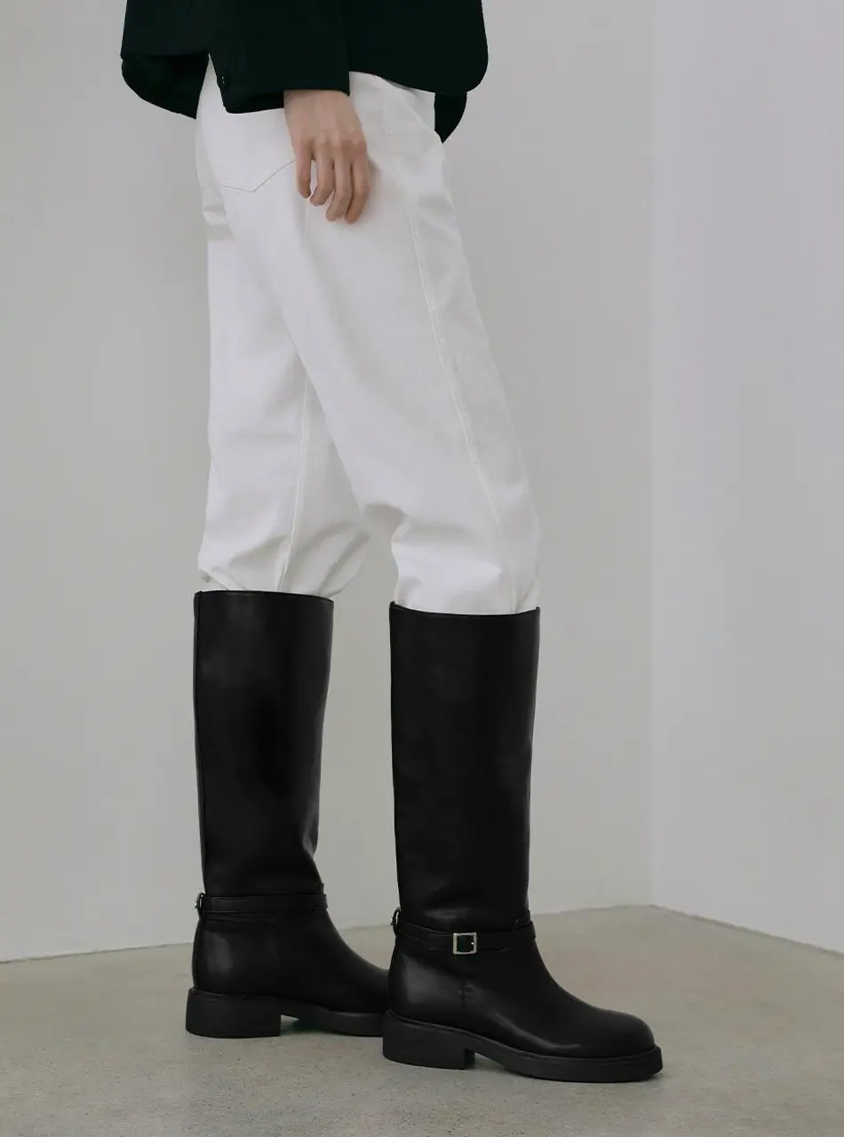 [Exclusive] Leesium Buckle Strap Boots (4cm)