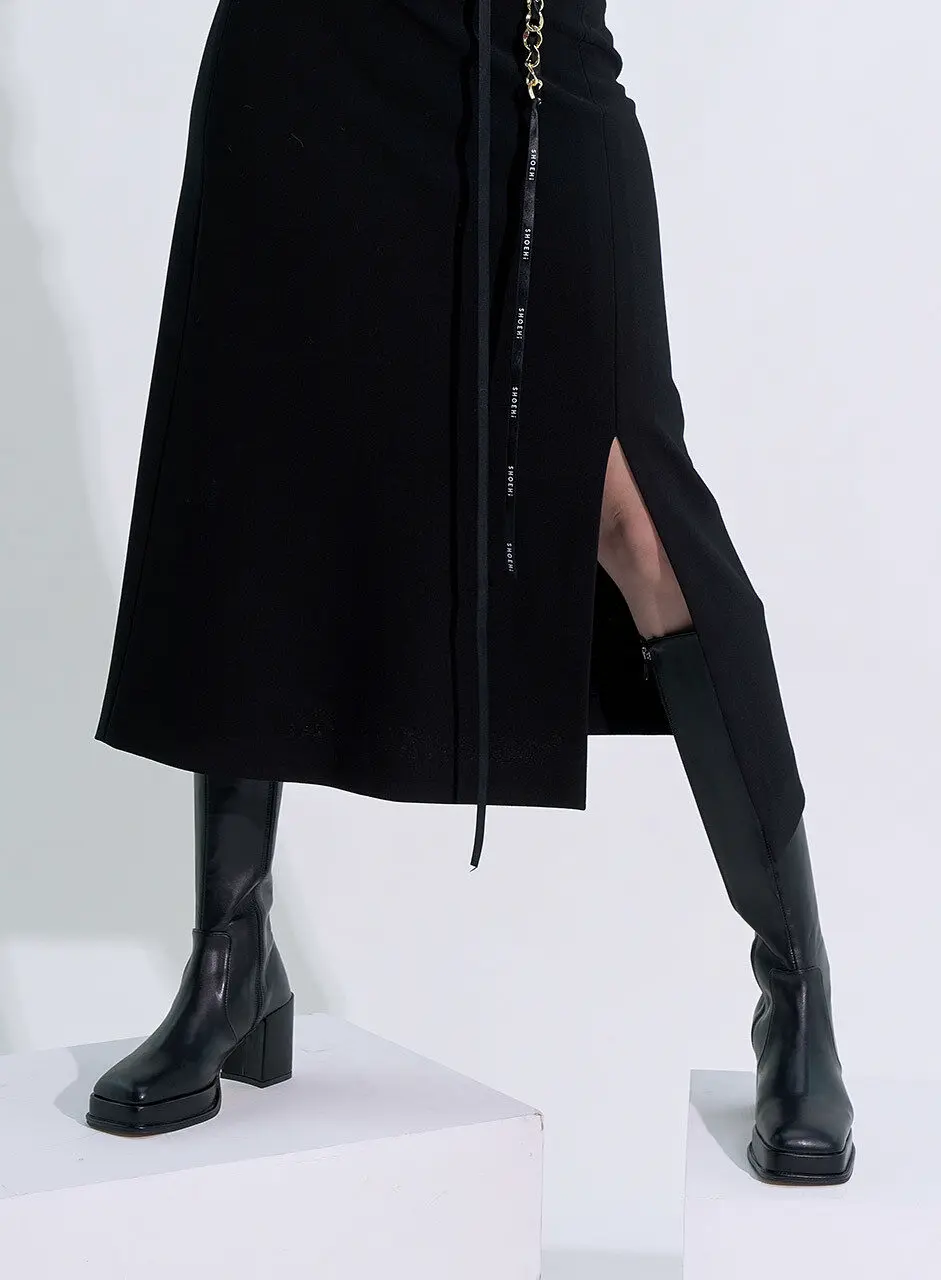 Sofia Square Toe Long Boots - 2Colors