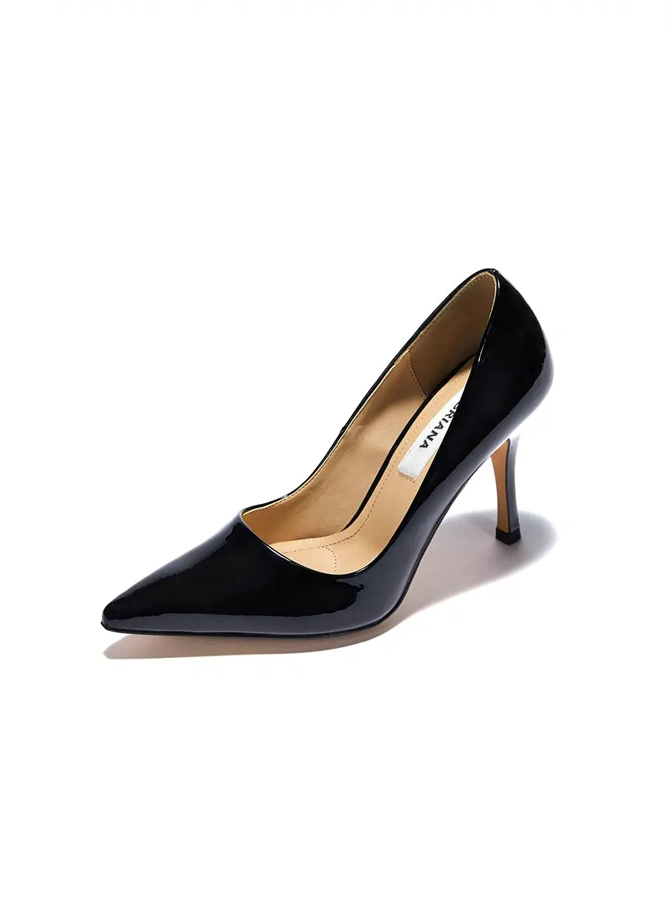 B Stiletto Patent Pumps [Black]