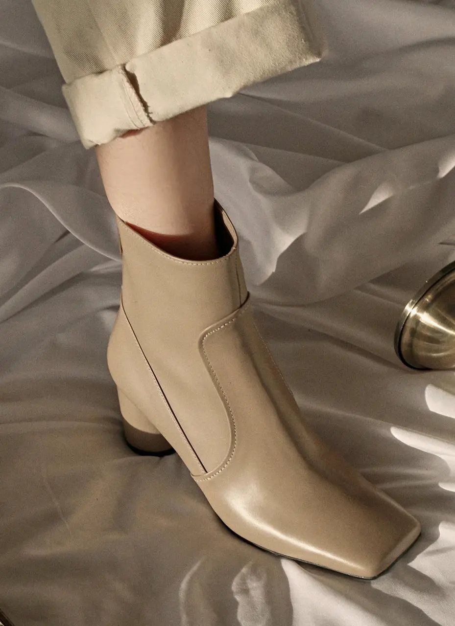 1418 Shio Ankle Boots - Khaki Beige