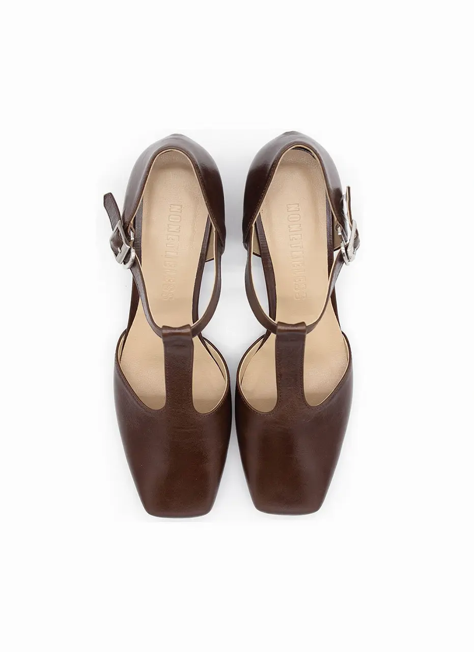 T Strap Pumps_Brown
