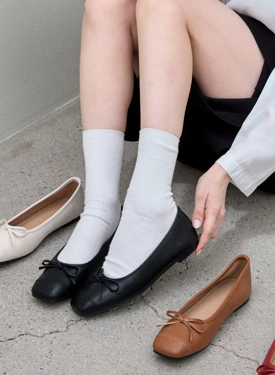 Rave Ribbon Flat 1.5cm Ballet Shoes (UA9037) (5color)