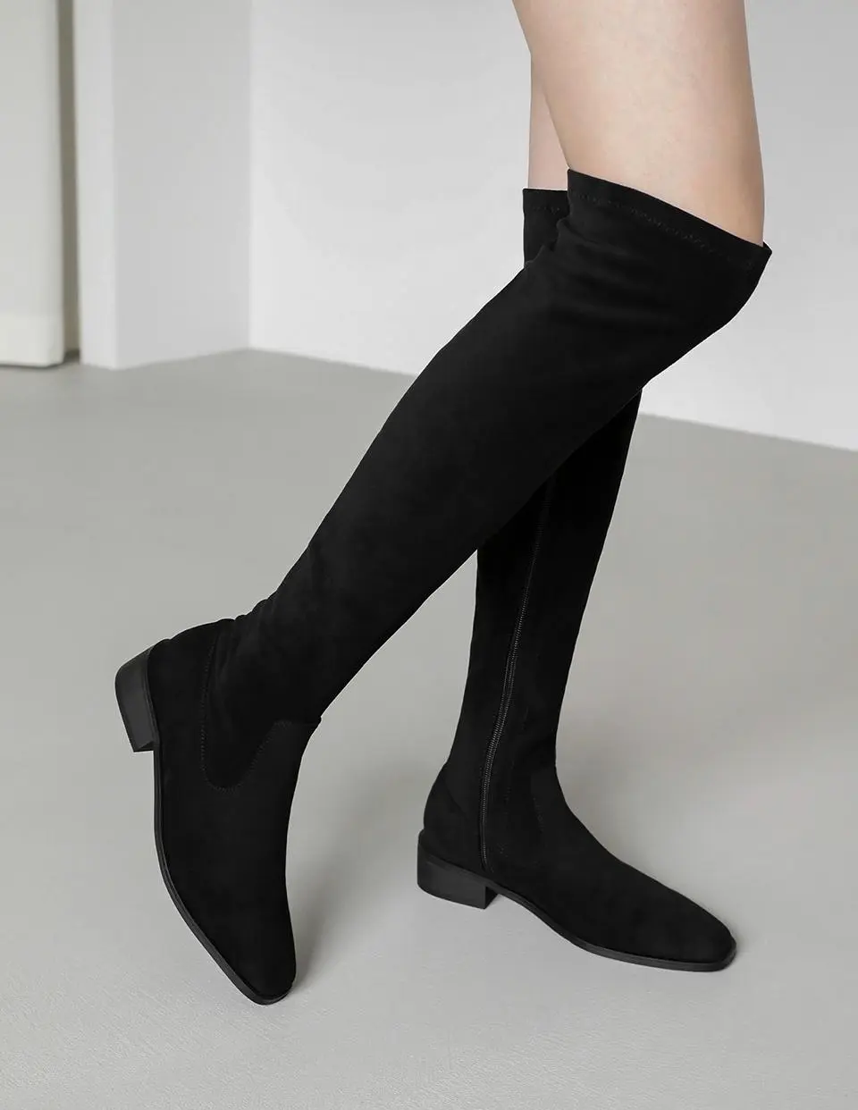 Divney Stretch Long Boots (3.5cm heel)