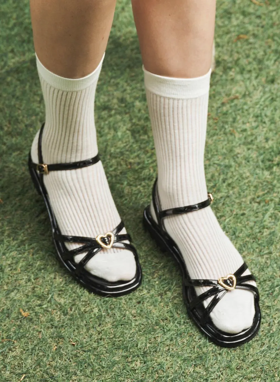 Heart Strap Sandals EBAL157348