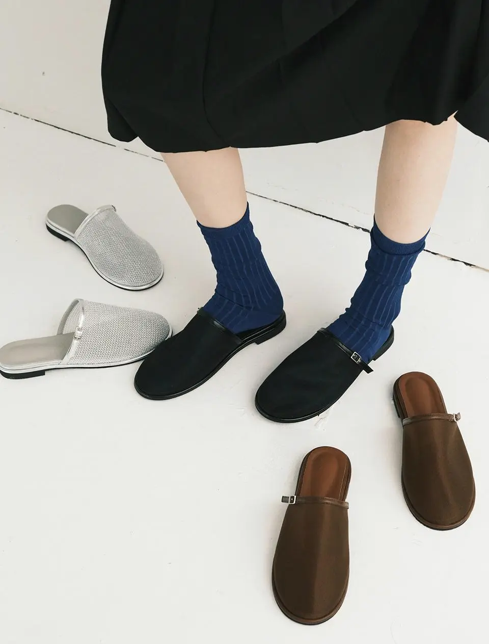 Sheer Belted Mesh Slide - 3colors