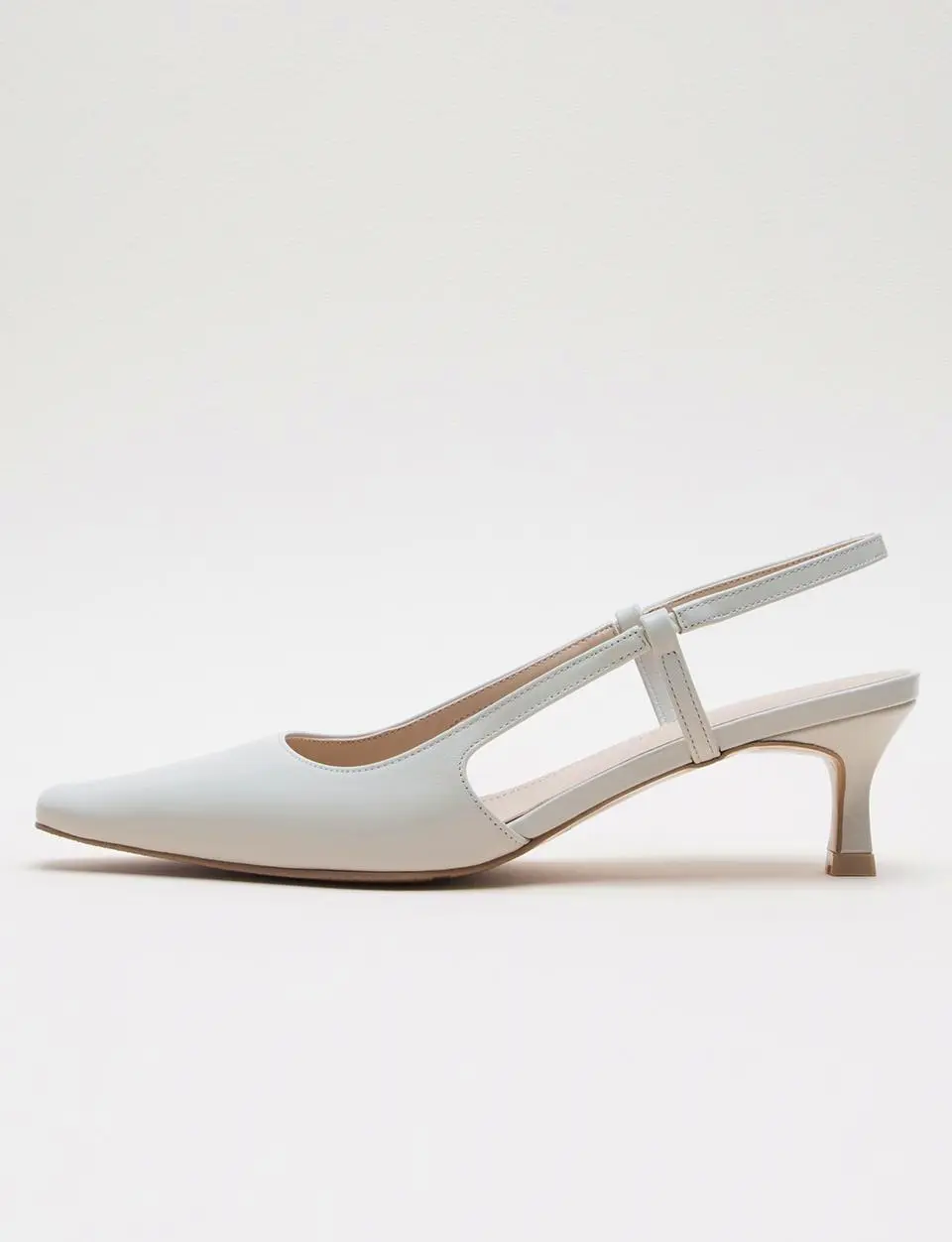 Square Toe Leather Slingback Shoes (kw2817)