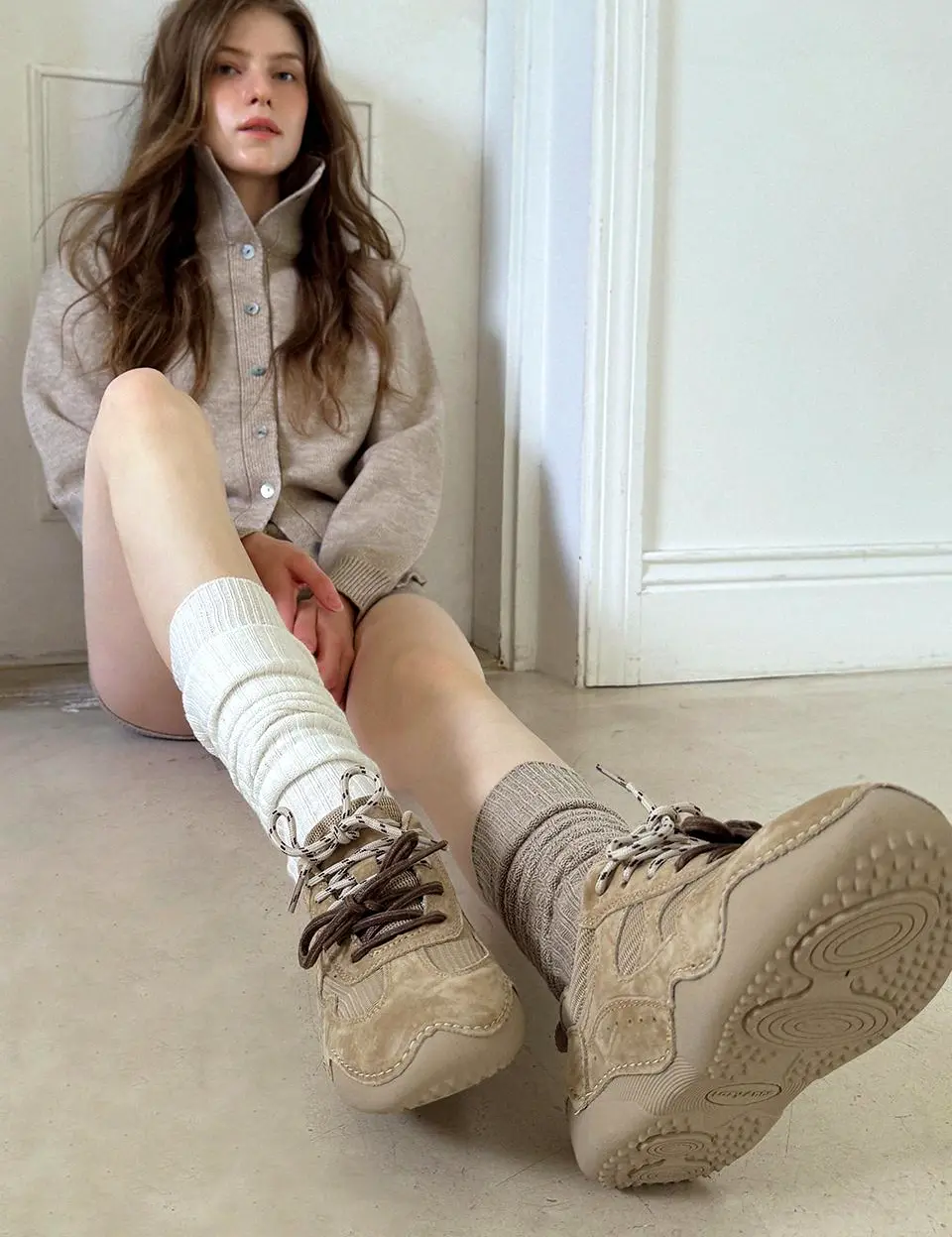 Jason Double String Leather Sneakers (2cm) (APF1905) [5colors]