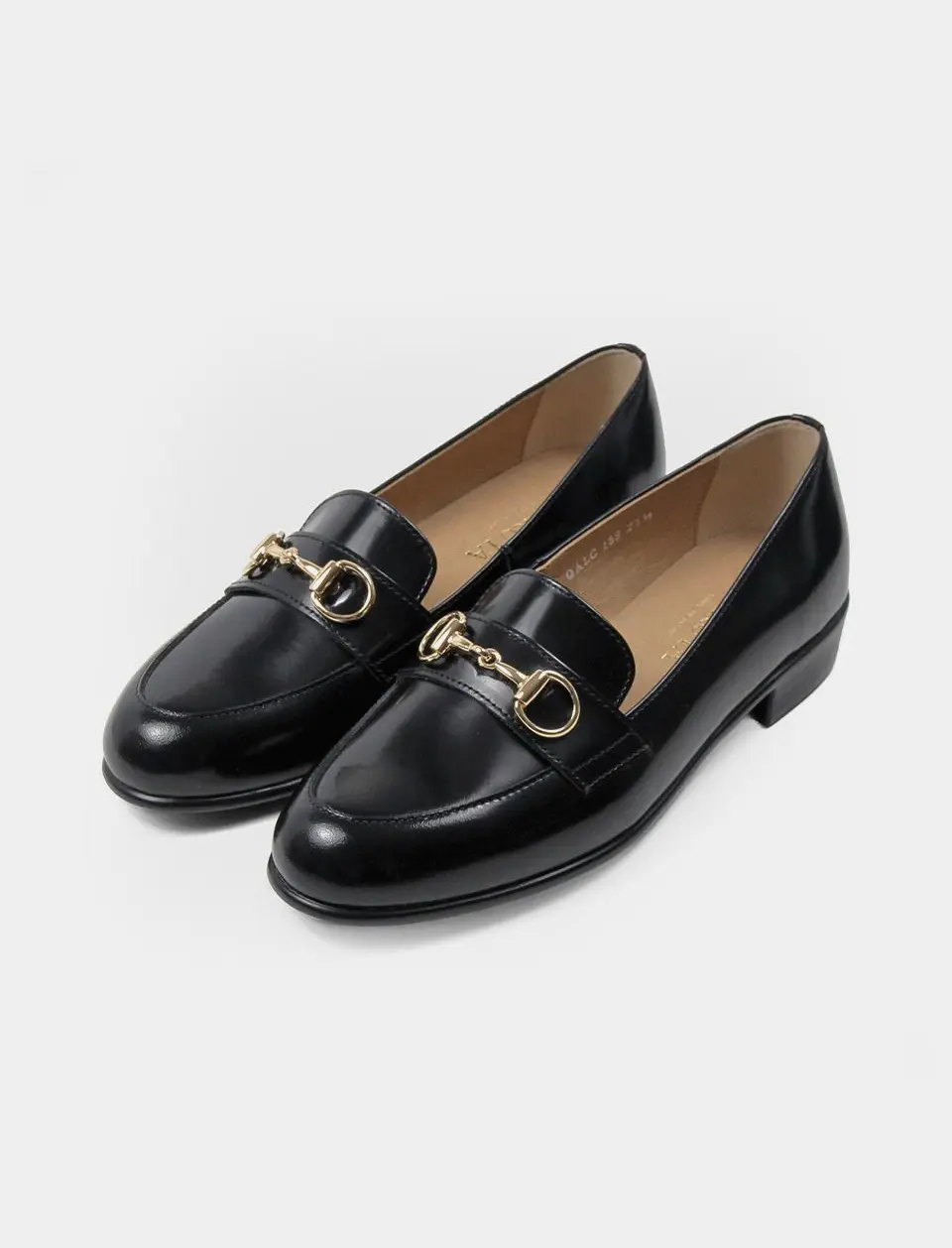 Women's Leather Horsebit Loafers [BLACK] (158)