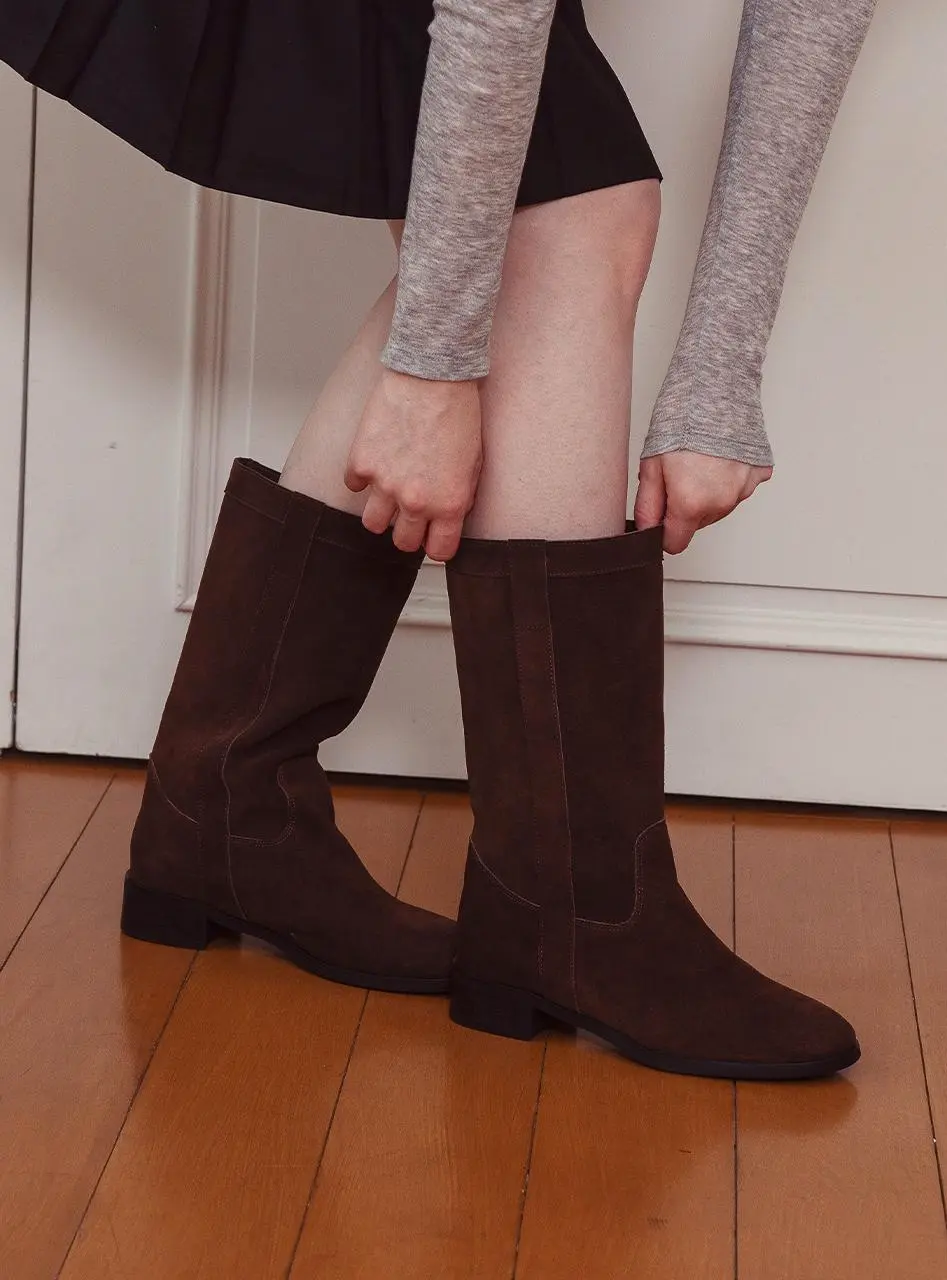 Cow Leather Bailey Half Boots (EBAL137745)